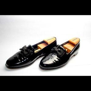 Domani Black Bow shining dressed up shoes